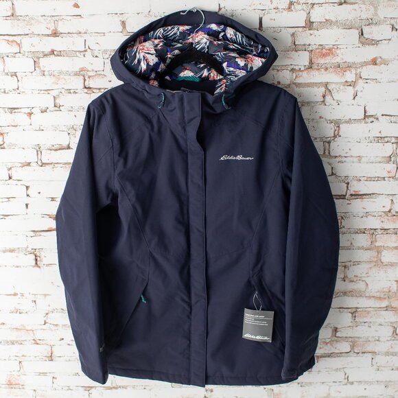NEW Eddie Bauer Women’s Medium Atlantic Blue FunSki Insulated Waterproof Jacket - Picture 1 of 15